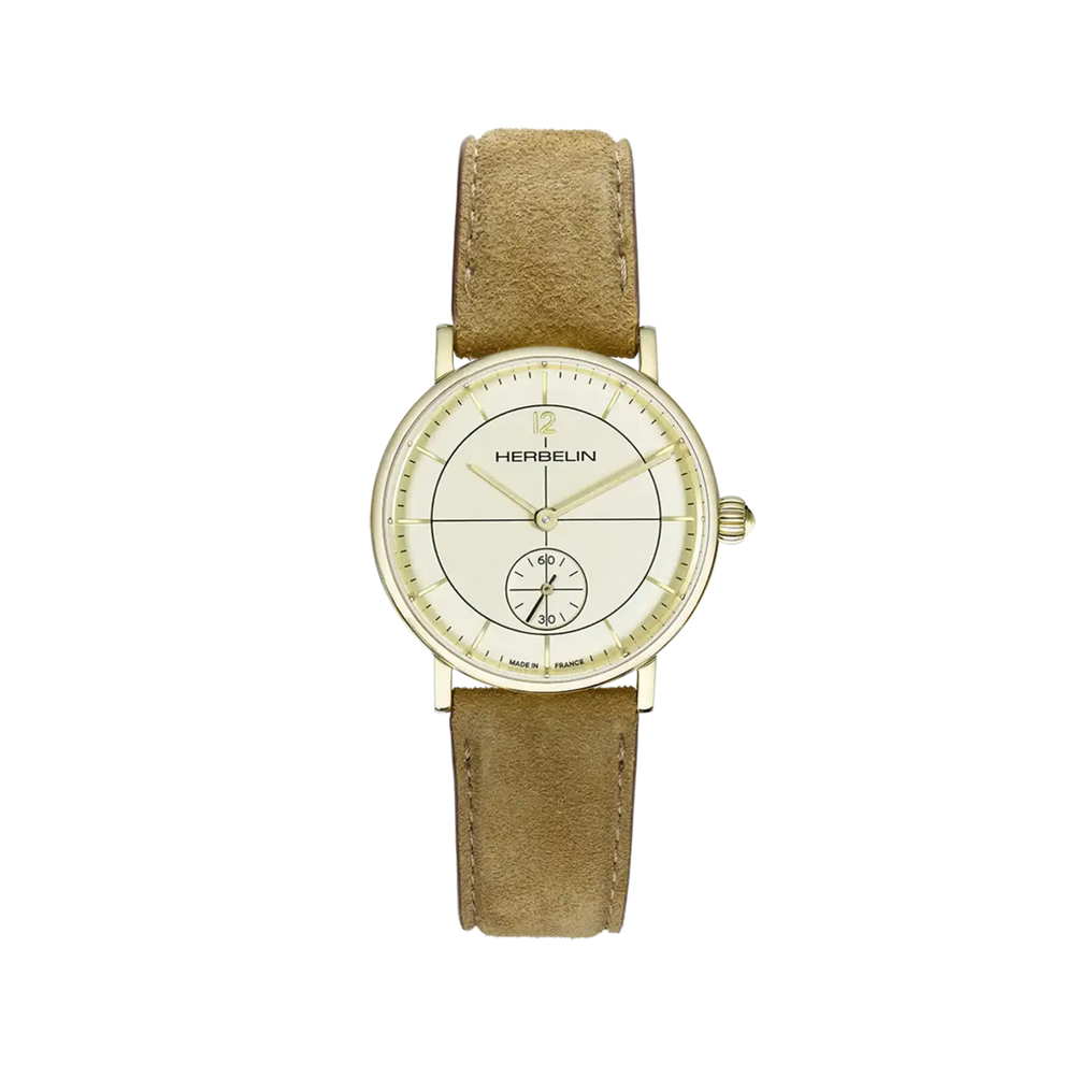 INSPIRATION - SMALL SECONDS - GOLD-TONED & SUEDE LEATHER