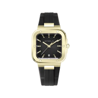 CAP CAMARAT SQUARE - SQUARE QUARTZ - SORT & 1N GULD PVD