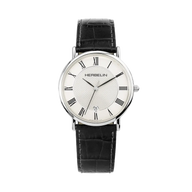 CLASSIQUE - QUARTZ - ACIER & CUIR NOIR