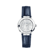 NEWPORT - SLIM QUARTZ - ACIER & CUIR BLEU