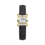 Ve AVENUE - QUARTZ - PVD OR JAUNE & CUIR NOIR