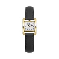 Ve AVENUE - QUARTZ - PVD OR JAUNE & CUIR NOIR