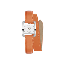 Ve AVENUE - BRACELET DOUBLE - ACIER & ORANGE
