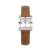 Ve AVENUE - QUARTZ - ACIER & CUIR CAMEL