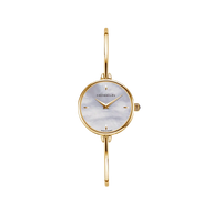 FIL - QUARTZ - PVD OR JAUNE & NACRE BLANCHE