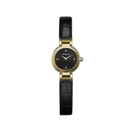 LADY H - QUARTZ - PVD OR JAUNE & CUIR NOIR