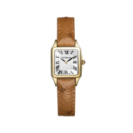 LUNA - MINI QUARTZ - PVD OR JAUNE & CUIR CAMEL