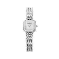 OCTOGÔNE - QUARTZ CARRÉ - ACIER & NACRE BLANCHE