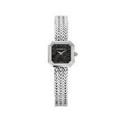 OCTOGÔNE - QUARTZ CARRÉ - ACIER & NACRE NOIRE