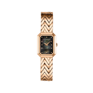 OCTOGÔNE - CHEVRONS - NACRE NOIRE & PVD OR ROSE