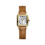 LUNA - QUARTZ - DORÉ & CUIR CAMEL