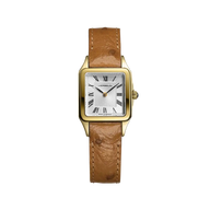 LUNA - QUARTZ - DORÉ & CUIR CAMEL