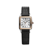 LUNA - QUARTZ - PVD OR ROSE & CUIR NOIR