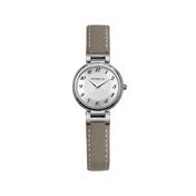 LADY H - QUARTZ - ACIER & CUIR TAUPE