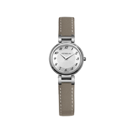 LADY H - QUARTZ - ACIER & CUIR TAUPE