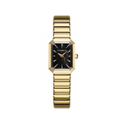 OCTOGÔNE - QUARTZ - NACRE NOIRE & PVD OR JAUNE