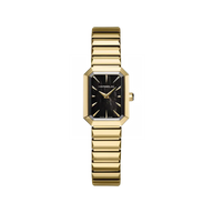OCTOGÔNE - QUARTZ - NACRE NOIRE & PVD OR JAUNE