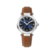 NEWPORT - AUTOMATIQUE - BLEU & CUIR CAMEL
