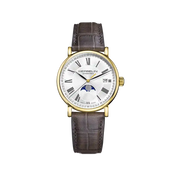 INSPIRATION - AUTOMATIQUE PHASE DE LUNE - ACIER BICOLORE & CUIR GRIS