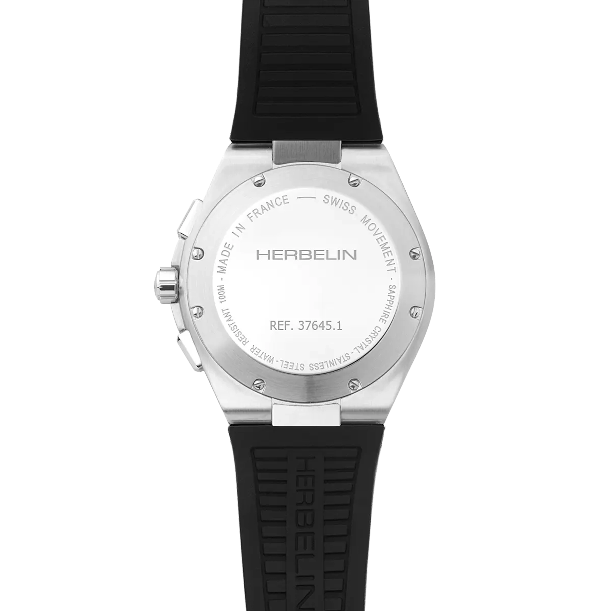 Dos de la Cap Camarat chronographe, fond acier avec gravure du modèle