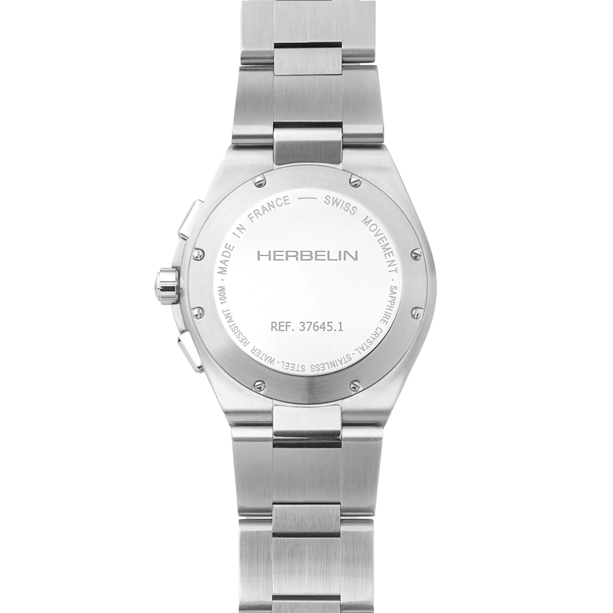 Dos de la Cap Camarat chronographe, fond acier avec gravure du modèle