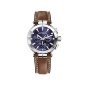 NEWPORT - CHRONOGRAPHE - BLEU & CUIR BRUN