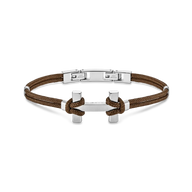 BRACELET AMARRAGE - ACIER - BRUN