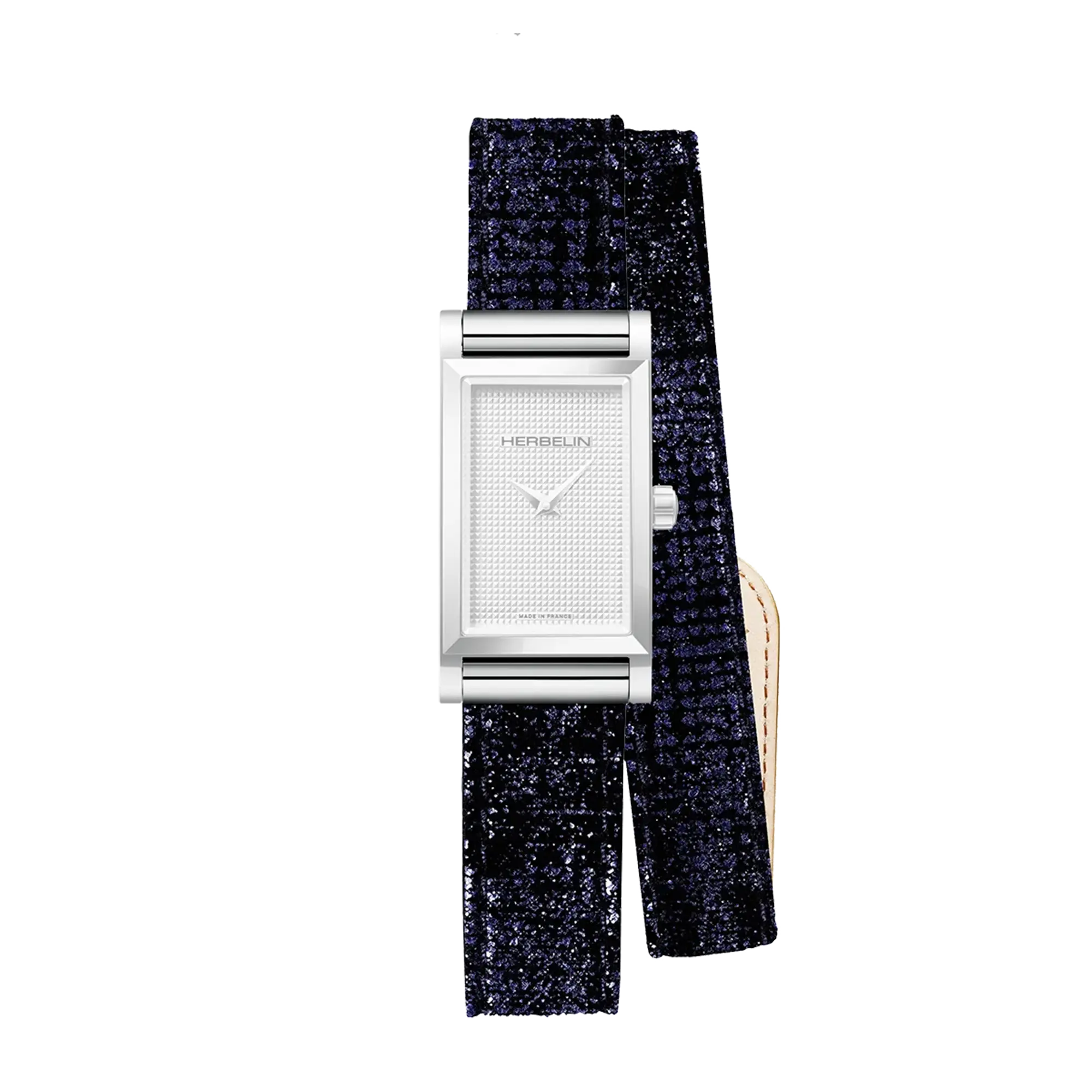 Bracelet Antarès double en cuir bleu