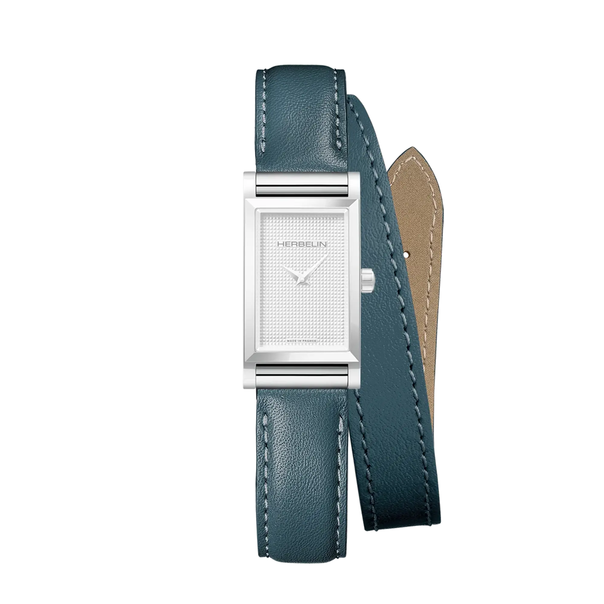 Bracelet Antarès double en cuir bleu