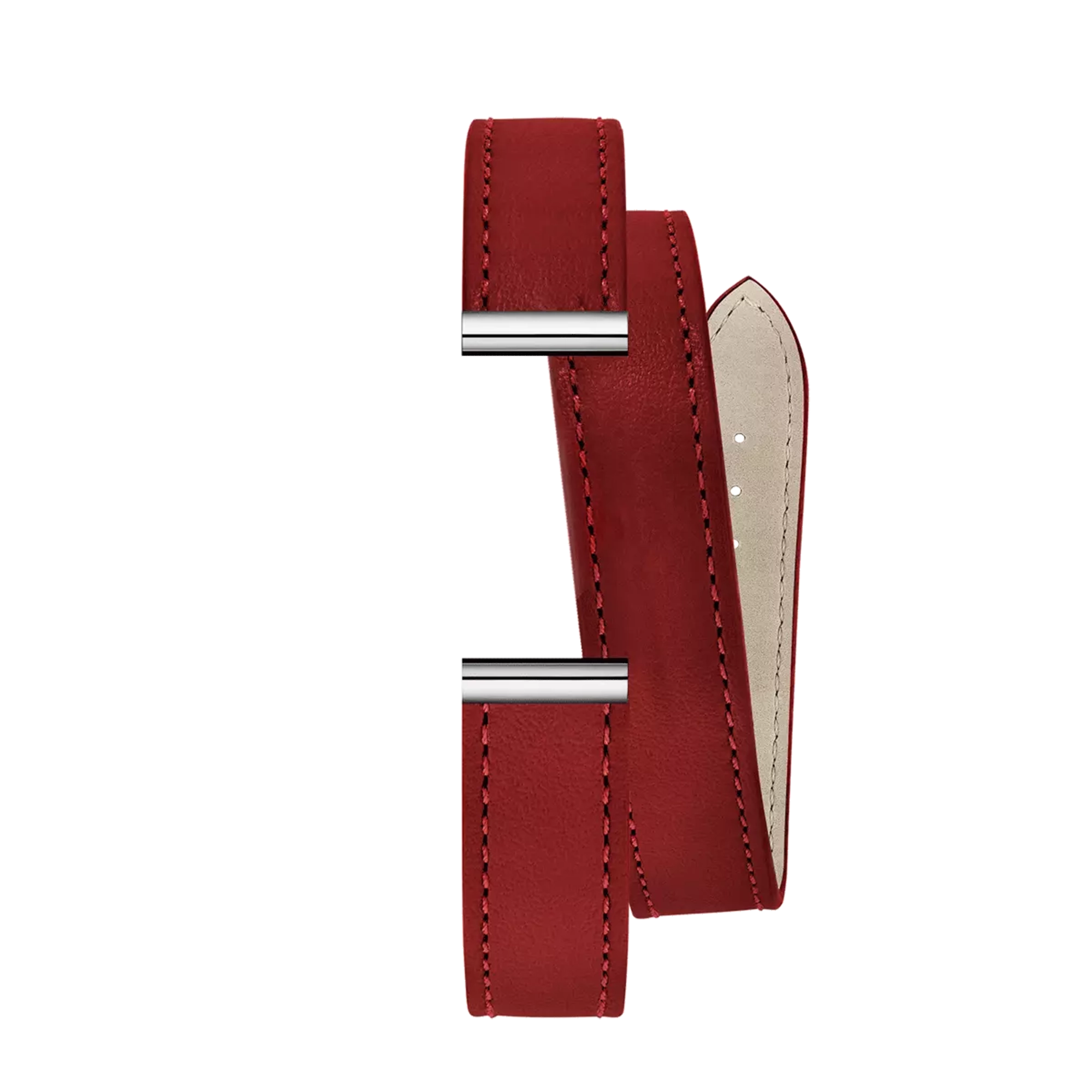 Bracelet Antarès double en cuir rouge