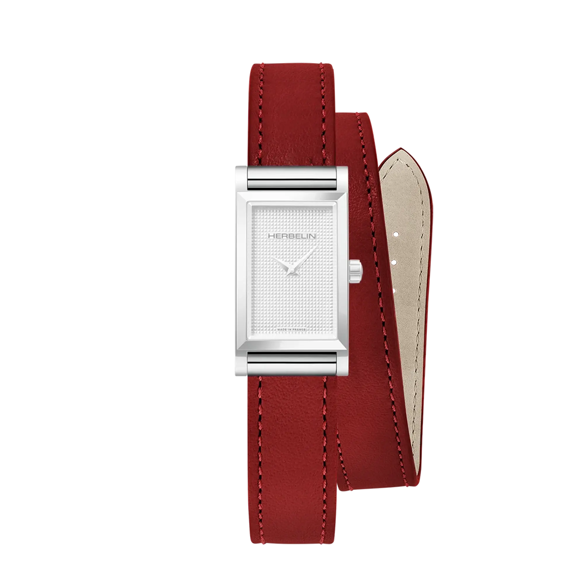 Bracelet Antarès double en cuir rouge