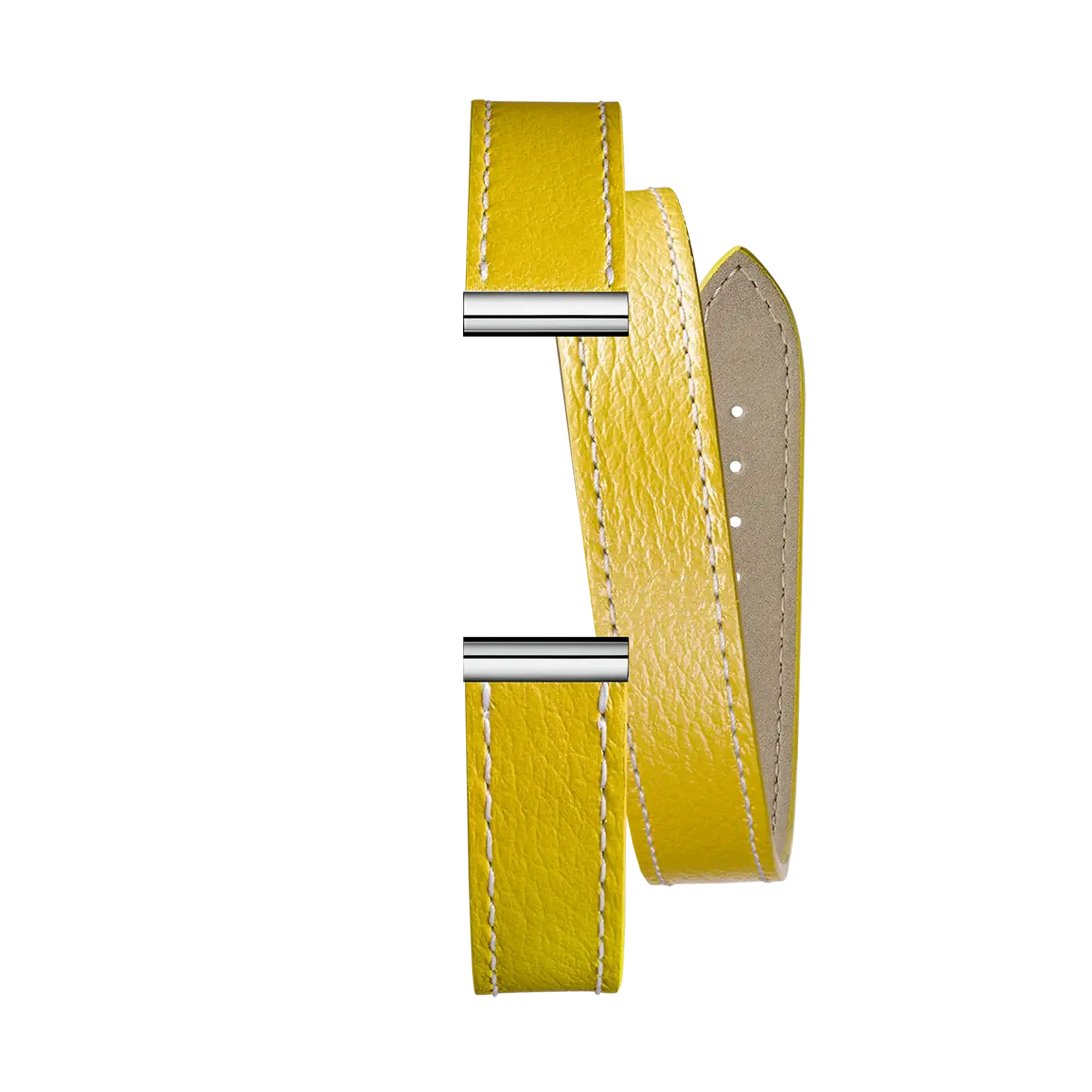 Bracelet Antarès double en cuir jaune