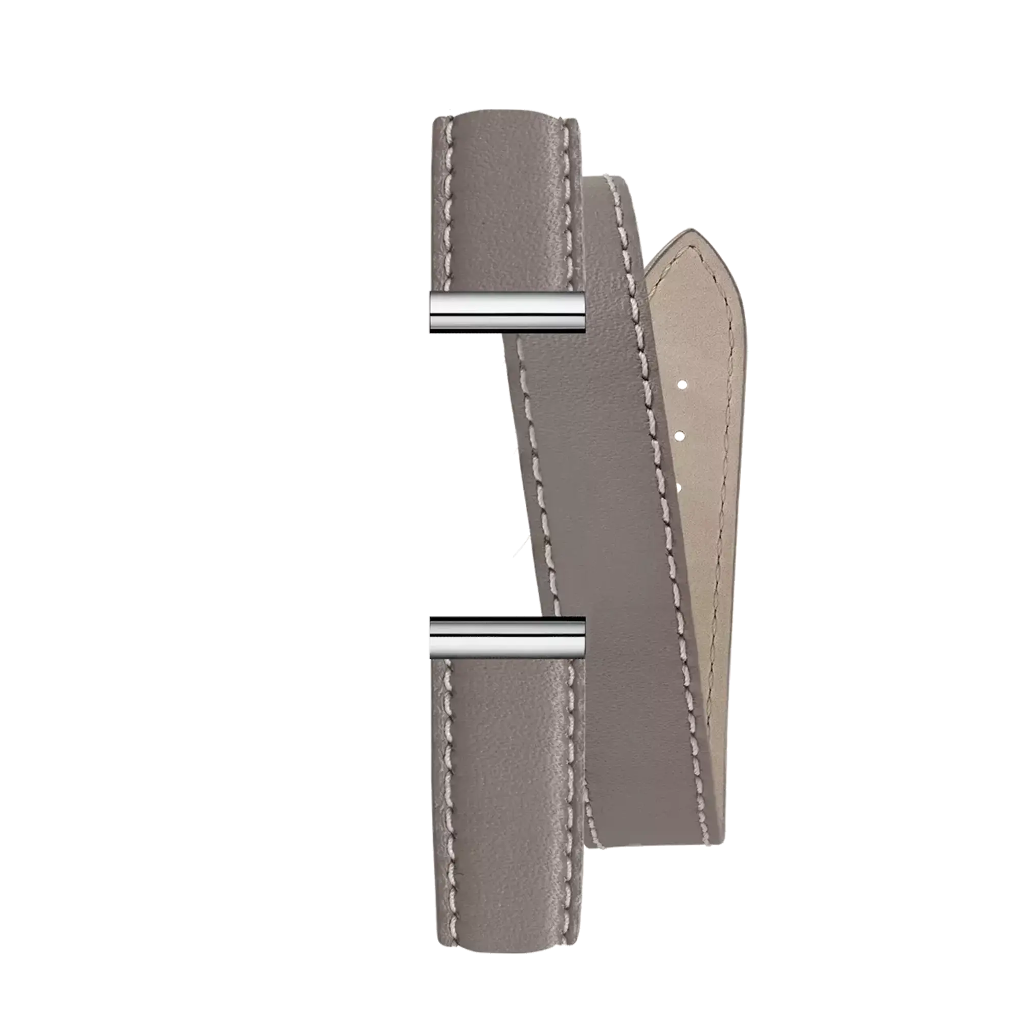 Bracelet Antarès double en cuir beige