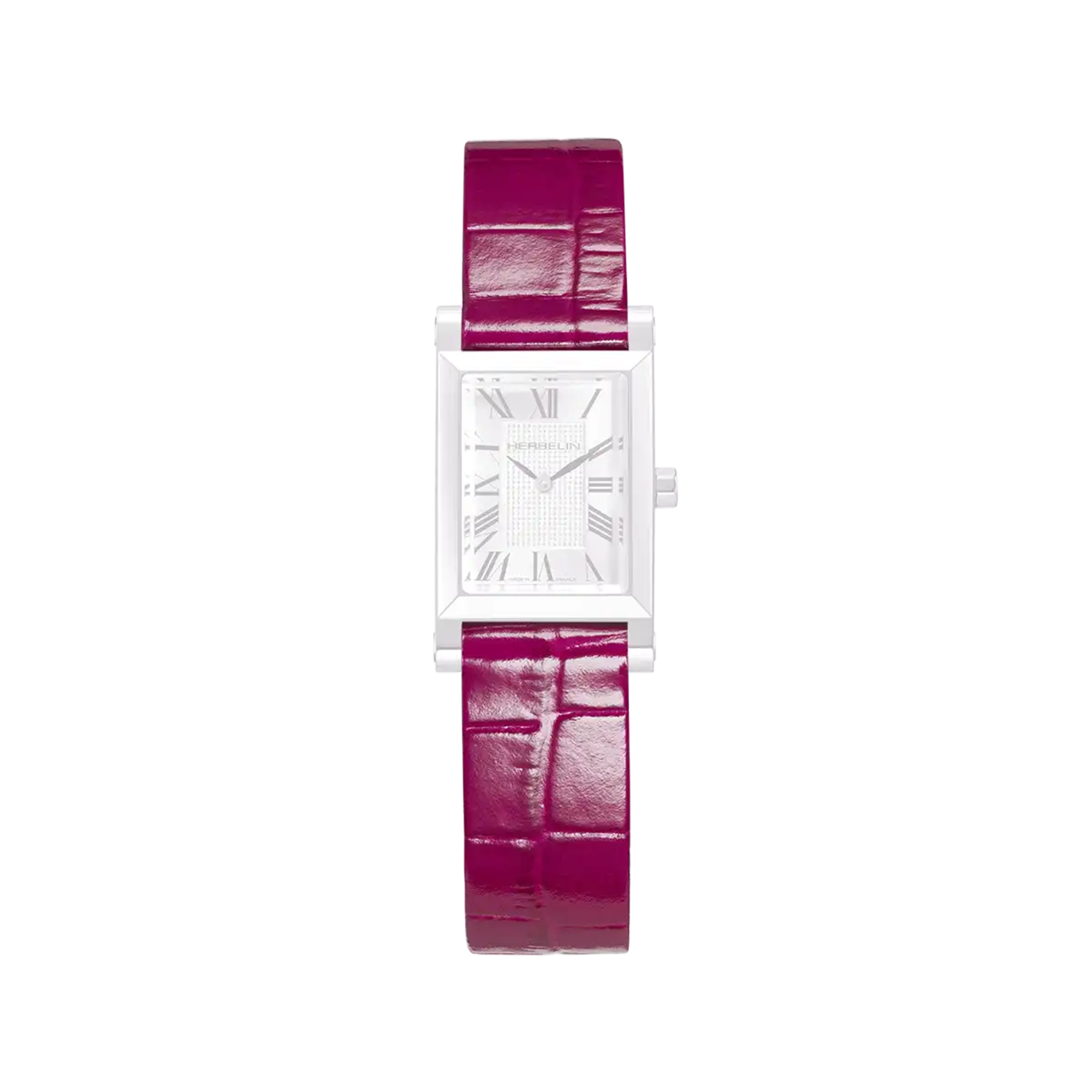 Bracelet Antarès en cuir façon croco rose