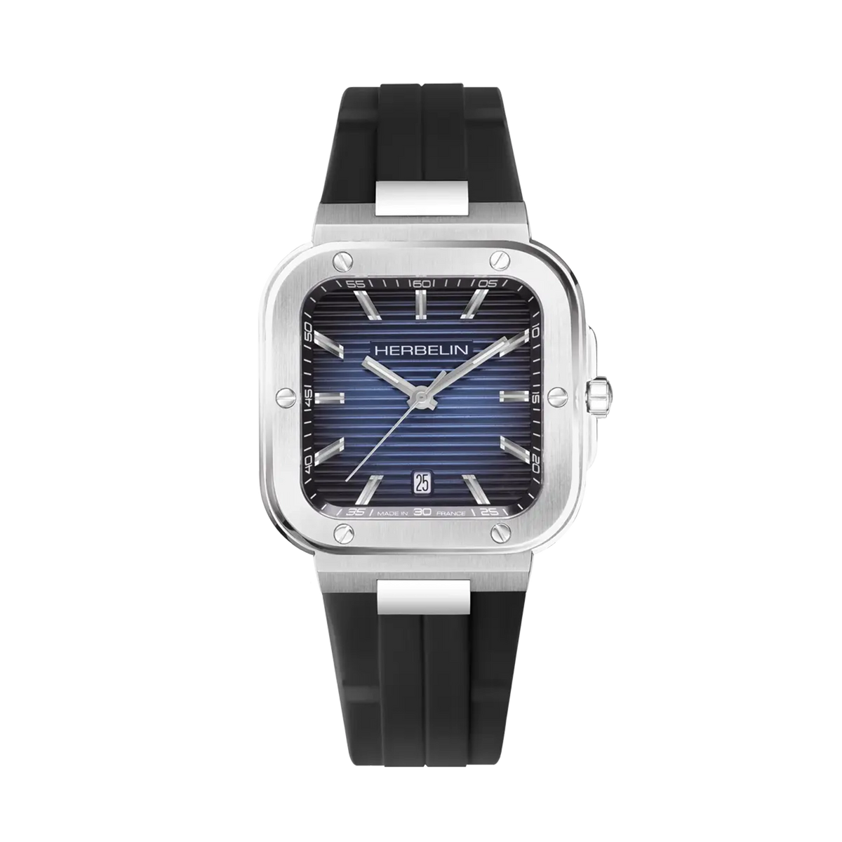 ⁣⁢Cap Camarat, esfera azul degradado, caja cuadrada de acero, brazalete de caucho⁤⁣