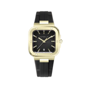 ⁣⁢CAP CAMARAT SQUARE - SQUARE QUARTZ - SORT &amp; 1N GULD PVD⁤⁣