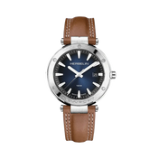 NEWPORT - QUARTZ DATE - ACIER, BLEU & CUIR