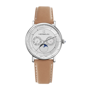 INSPIRATION - PHASE DE LUNE - ACIER & CUIR CAMEL
