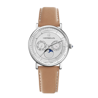 INSPIRATION - PHASE DE LUNE - ACIER & CUIR CAMEL