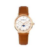 ⁣⁢INSPIRATION - MÅNEFASE - ROSÉGULD PVD &amp; LÆDER GOLD⁤⁣