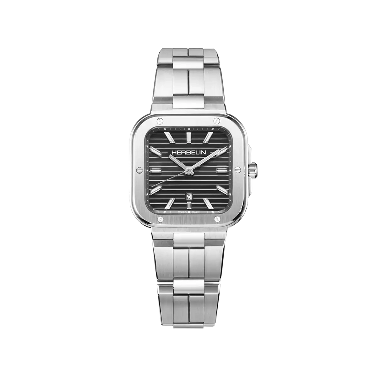 ⁣⁢Cap Camarat, black dial, square steel case, steel bracelet⁤⁣