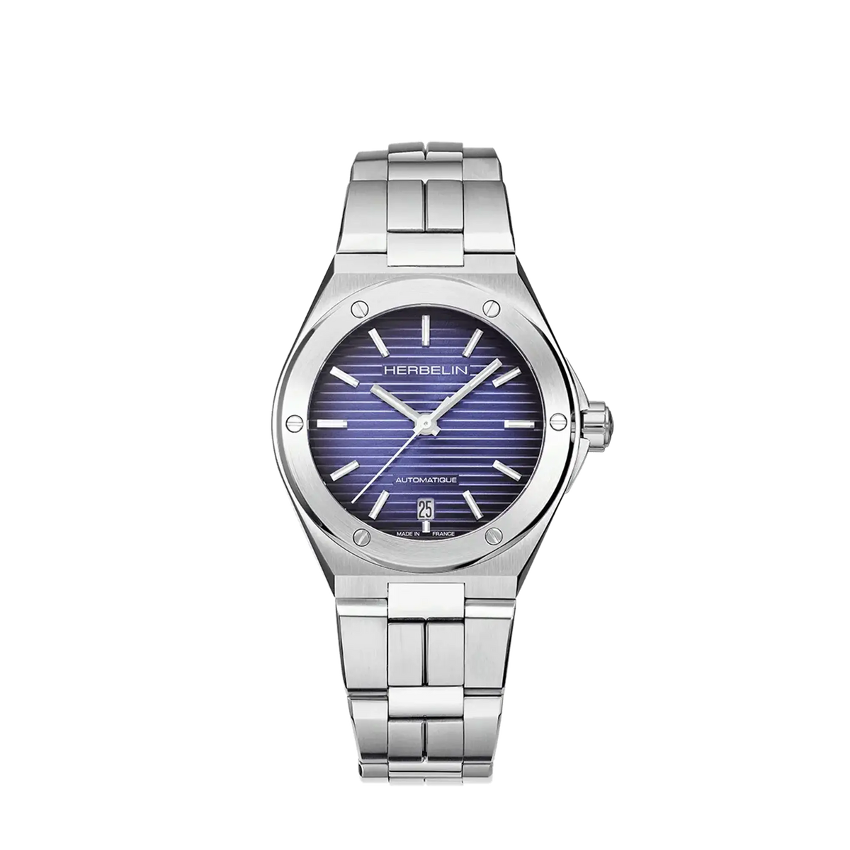 ⁣⁢Cap Camarat, gradient blue dial, round steel case, steel bracelet⁤⁣