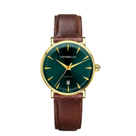 INSPIRATION - AUTOMATIQUE - VERT & CUIR BRUN