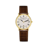 CLASSIQUE - QUARTZ - DORÉ & CUIR BRUN