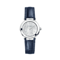 NEWPORT - SLIM QUARTZ - ACIER & CUIR BLEU