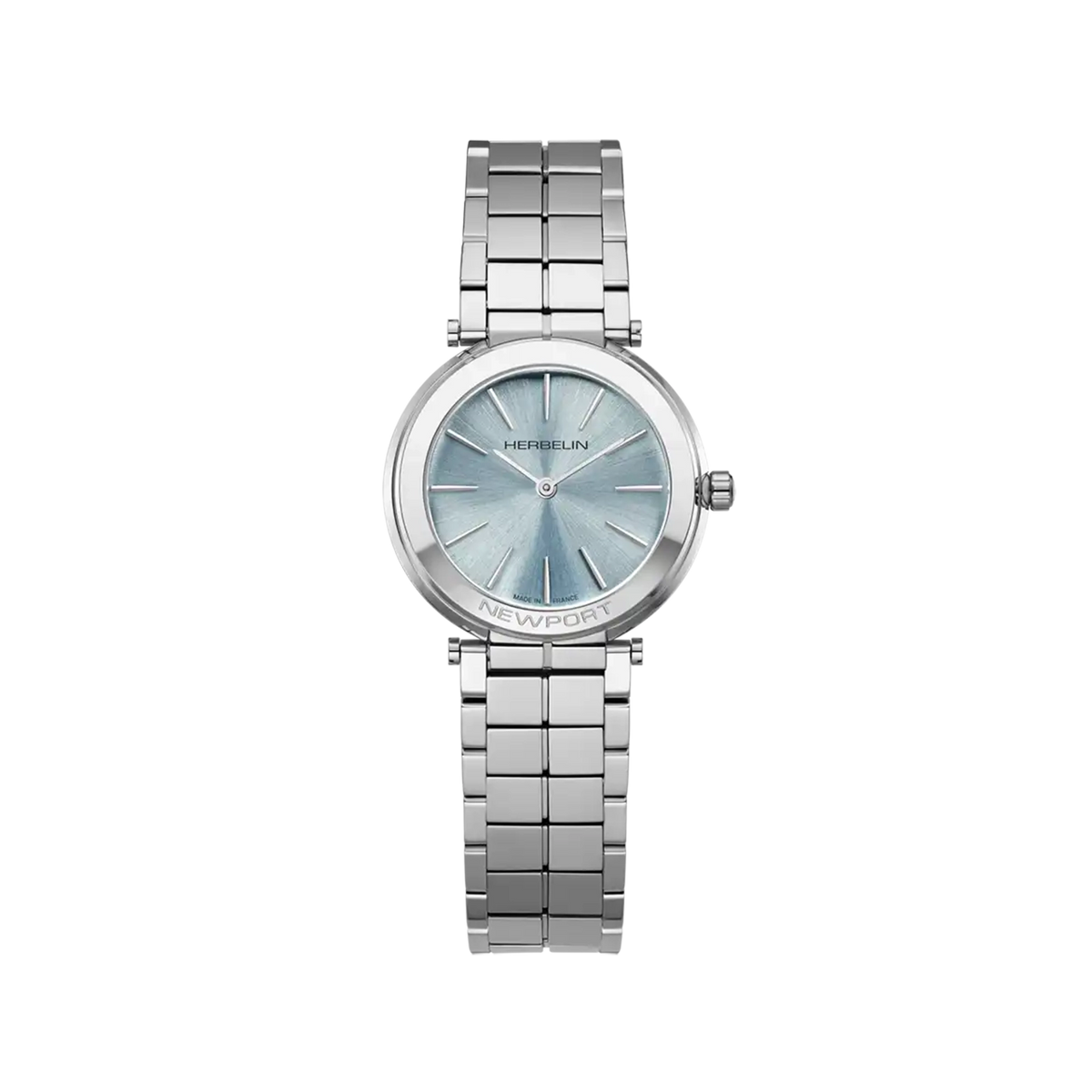 ⁣⁢Newport, quadrante blu artico, cassa in acciaio tonda, bracciale in acciaio⁤⁣