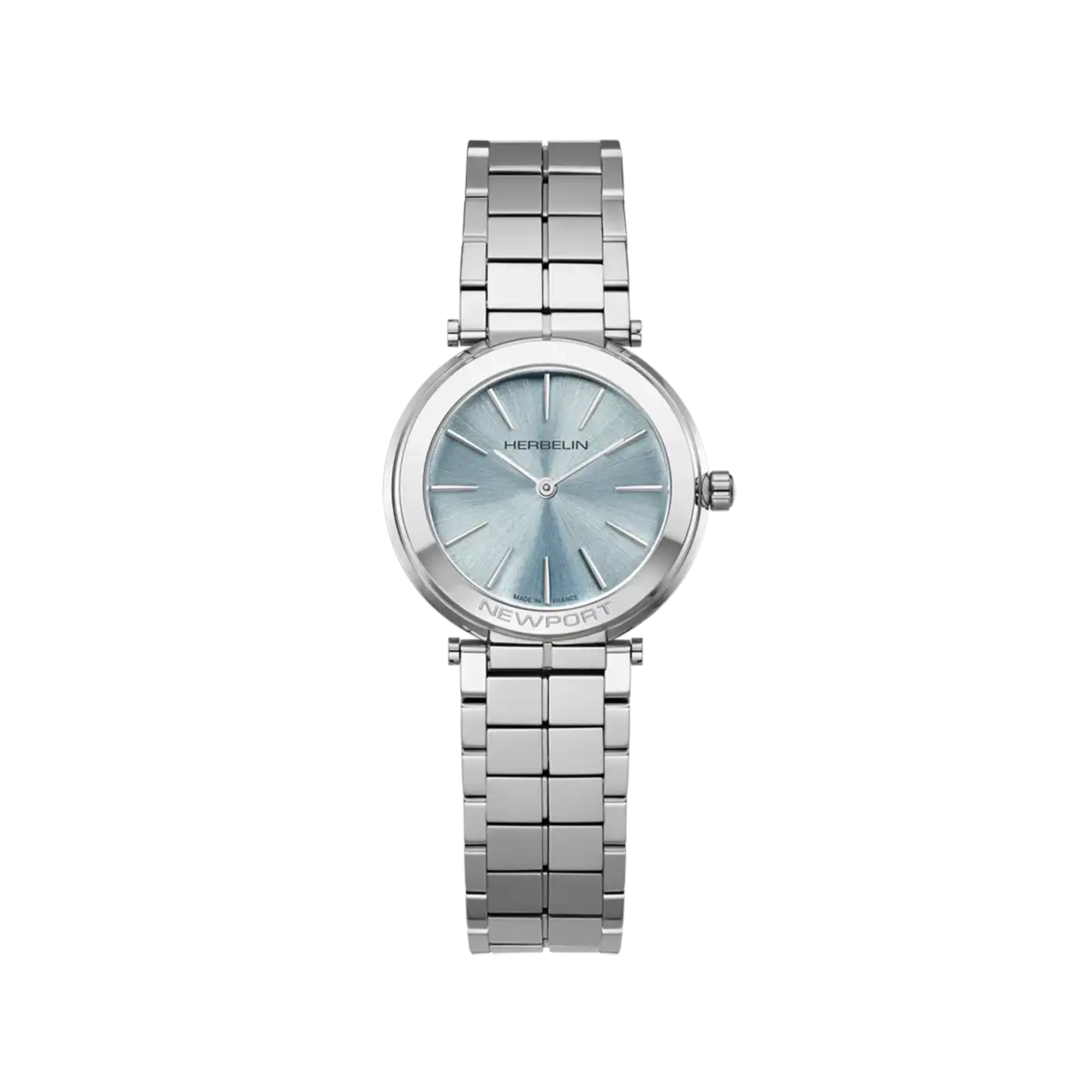 Newport, cadran bleu arctique, boîtier acier rond, bracelet acier