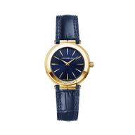 NEWPORT - SLIM - PVD OR JAUNE & CUIR BLEU