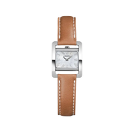 Ve AVENUE - QUARTZ - NACRE BLANCHE & CUIR CAMEL