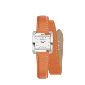 Ve AVENUE - BRACELET DOUBLE - ACIER & ORANGE